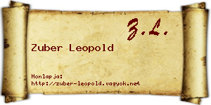 Zuber Leopold névjegykártya